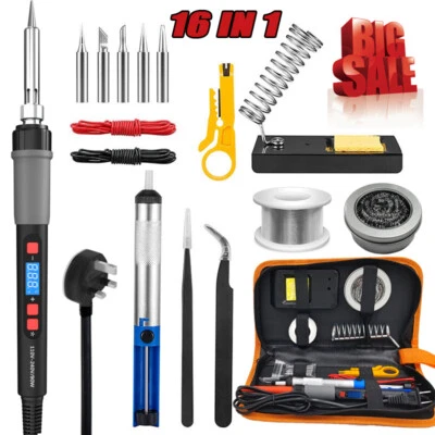 ILIBILIB 90W Soldering Iron Kit Electronics Welding Irons Solder Tools Adjustable Wire UK