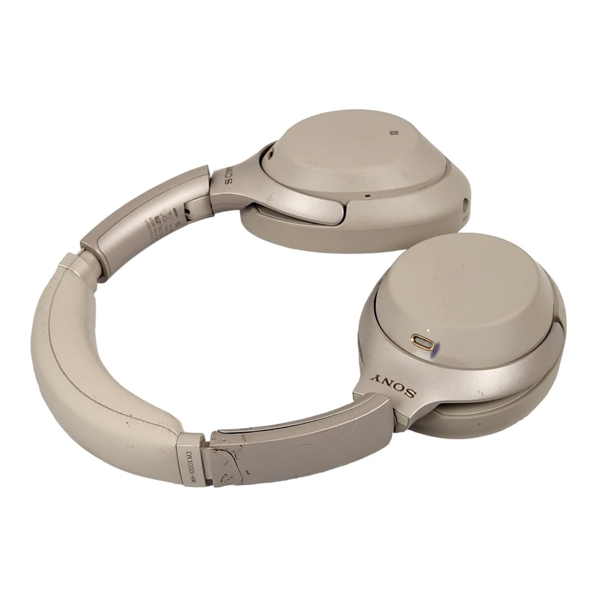 Sony WH-1000XM3 Beige Headphones (WORKS BUT HAS-Broken Right Sony WH-1000XM3 Beige Headphones (WORKS BUT HAS-Broken Right