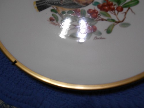 Boehm Plate Woodland Birds of America Cedar Waxwing Bone China England - Picture 2 of 5