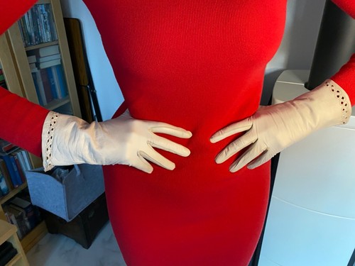 Elegante Lederhandschuhe Damen weiß 7 - Bild 9 von 13