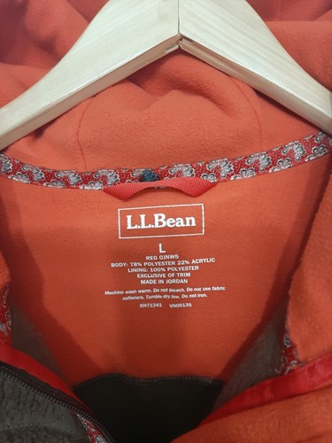 LL Bean Women’s Brown Sherpa Fur Full Zip Winter Comfy Hoodie Jacket Sz Large - Picture 2 of 9