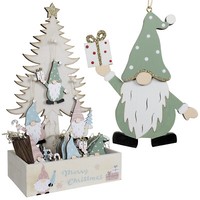 Baumschmuck Holz Tannenbaum Deko Set 25-Tlg. Wichtel Gnom 12Cm Weihnachtsdeko