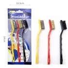 3PC WIRE BRUSH SET SMALL MINI MICRO STEEL BRASS NYLON DIY METAL RUST REMOVER