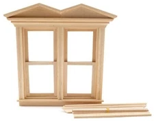 Dollhouse Part - Double Hooded Victorian Window, Working