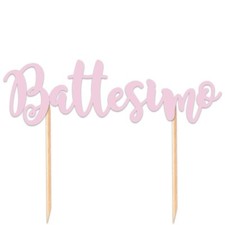 BATTESIMO cake topper rosa bambina  per festa compleanno