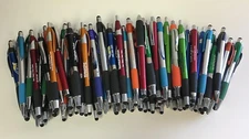 100 Lot Misprint Ink Pens with Soft Tip Stylus for Touch Screen, Assorted Barrel
