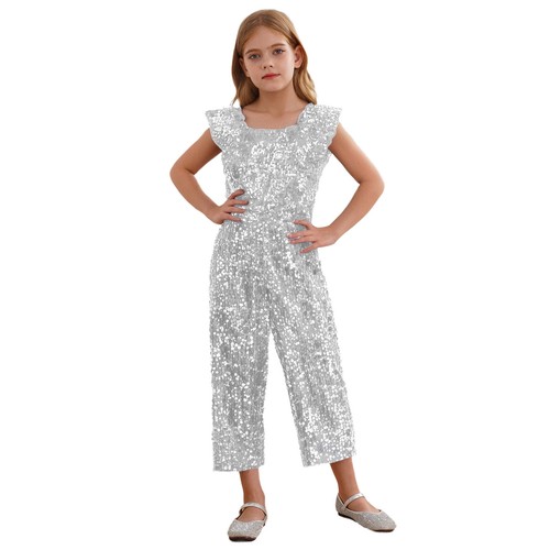 Girls Special Occasion Dress Dazzling Sparkly Outfit Fashion-forward Jumpsuit - Picture 23 of 64