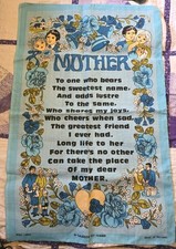 Pure Irish Linen Ulster Vintage c1960s "Mother" Geschirrtuch 