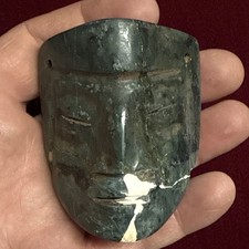 Pre Columbian  Jade / Green Jadite Godmask W/ Glue / Restoration Belize Q565