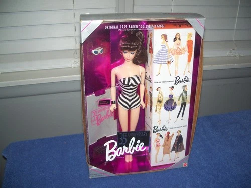 Vintage 1993 35th Anniversary Brunette Barbie Doll - 1959 Reproduction
