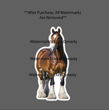 Clydesdale Horse Sticker Waterproof Decal Realistic Farm Animal Country Gift New