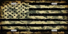 Camo American Flag Metal License Plate Camo American Flag Metal License Plate