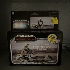 Star Wars Vintage Collection Speeder Bike Scout Trooper Grogu New Mandalorian