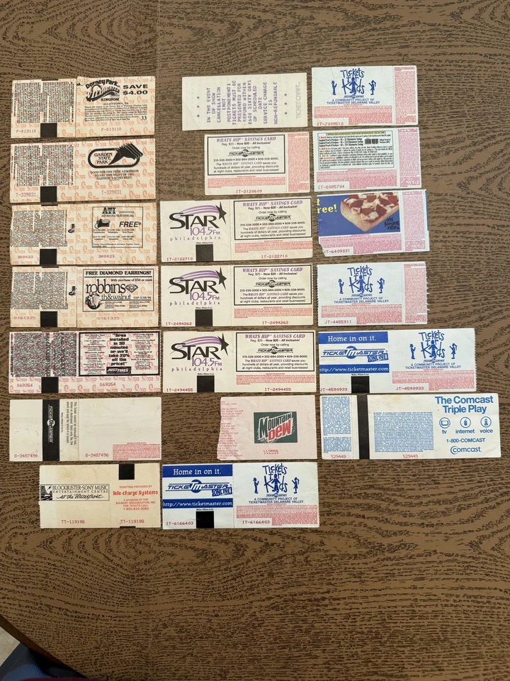 Boletos de concierto vintage (cantidad 20) 1991-2007 dioses del rock clásico Foto 2 de 3