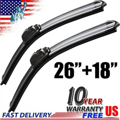 26'' & 18'' Windshield Wiper Blades Bracketless OEM Quality ALL SEASON PREMIUM US