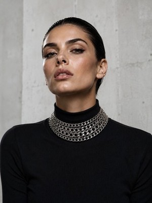 Massives Statement Collier Silber Panzerketten XXL Choker Heavy Necklace Gothic