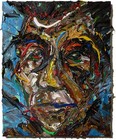 MAN PORTRAIT OIL█PAINTING POP█REALIST ART█SIGNED VINTAGE ORIGINAL OUTSIDER█MALE