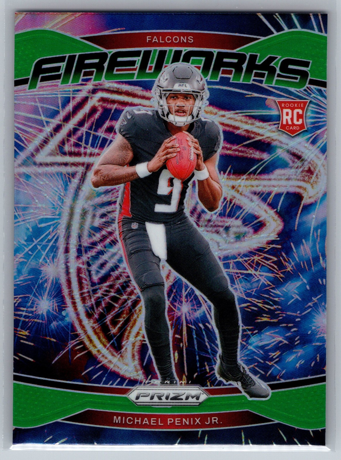 2024 Prizm Michael Penix Jr. Rookie Fireworks Green #16 Atlanta Falcons