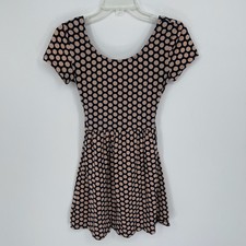 Forever 21 Women's Navy Pink Polka Dot Cutout Back Fit & Flare Mini Dress Size S