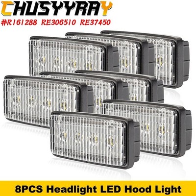 8PCS WHITE Headlights Led Flood Light For Deere 4050 4250 RE306510 R161288