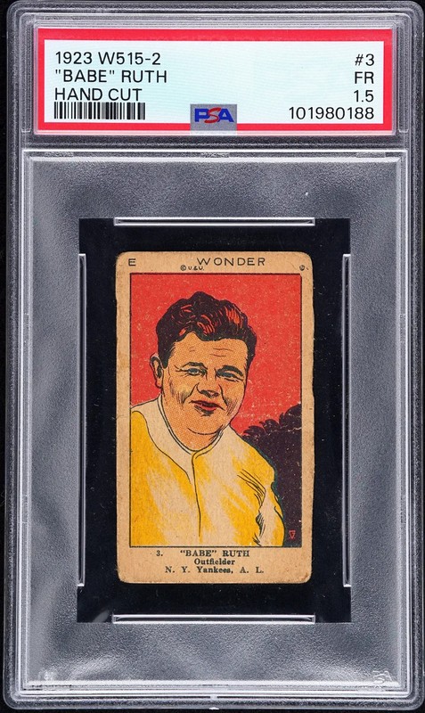 "babe" Ruth - 1923 W515-2 Hand Cut PSA 1.5