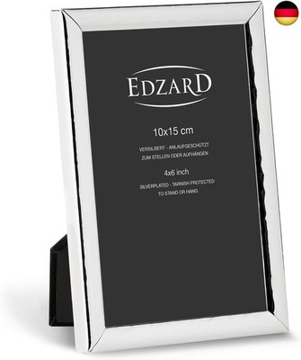 EDZARD Riga Photo Frame (10 x 15 cm), Elegant Silver-Plated, Tarnish-Resistant,