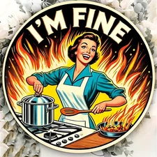 2D Flat1pcs Vintage Style Im Fine Aluminum Wall Art Sign, Size 8X8Inch Cm, Water