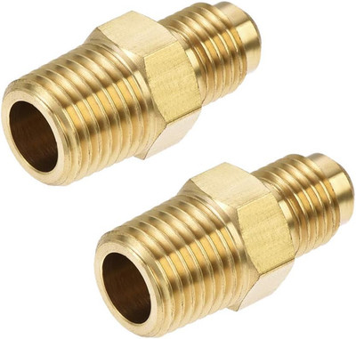 Brass Pipe Fitting, 1/4 SAE Flare to 1/4NPT Male Thread, Tubing Adapter Hose Con
