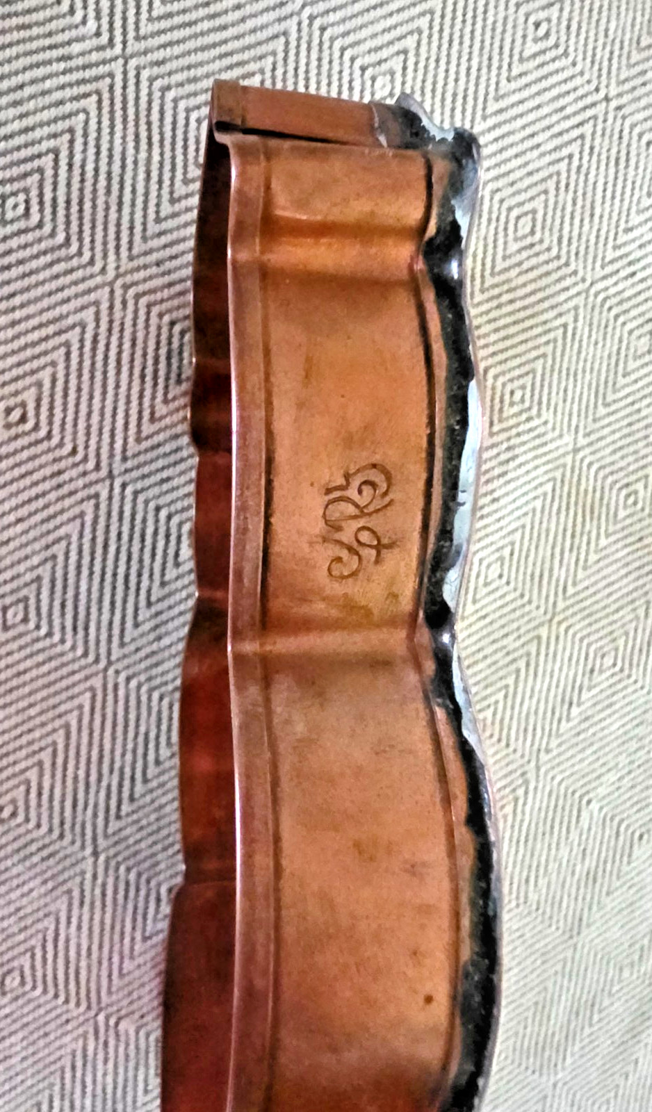 VINTAGE MICHAEL BONNE HANDMADE LARGE SNOWMAN COPPER COOKIE CUTTER SIGNED 8" EXC