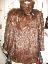 ECHT PELZJACKE AUS NUTRIA IN BRAUN GR 48