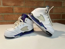 Jordan Nike 5 Retro OG Shoes Boys Size 6C White Emerald Grape Ice Toddler
