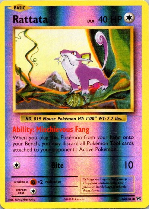 Rattata Unlimited Common Base Set (Shadowless) 061/102 LP