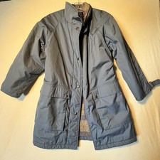 Vintage The Woolrich Woman Blue Parka Jacket Small Flannel Lined USA Wool Blend