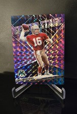 #'ed/49 🔥 JOE MONTANA SSP 2021 Panini Mosaic Center Stage Purple Prizm No. CS16