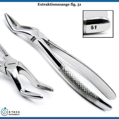Extraktion Zahnzange Fig.51 Schneidezähne Eckzähne Zahnentfernung Chirurgische