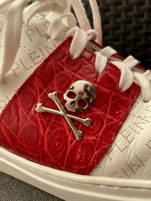 PHILIPP PLEIN LO-TOP SNEAKERS LION  CROCODILE  SKULL LIMITED EDITION