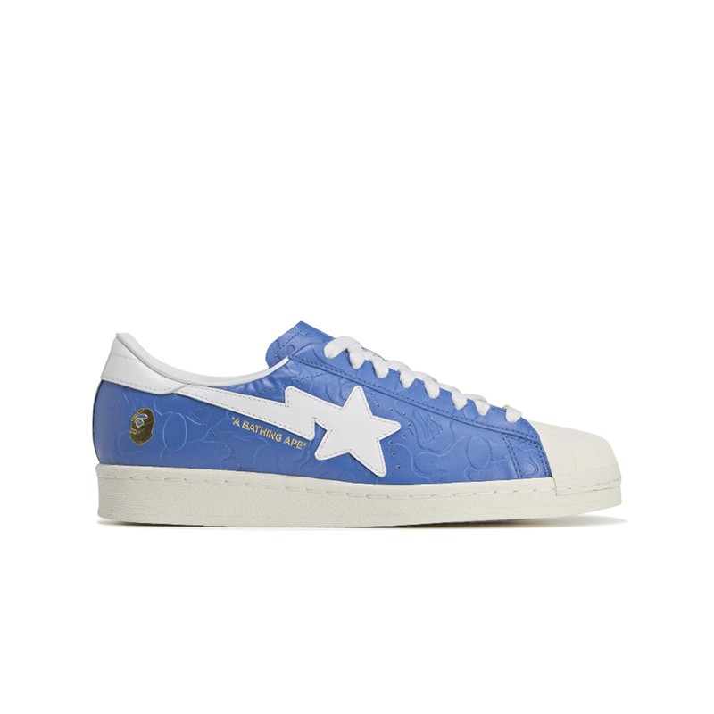 Size 4 - BAPE x adidas Superstar Vintage Blue White for sale