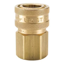 Parker Bst-6 Hydraulic Quick Connect Hose Coupling, Brass Body, Sleeve Lock,