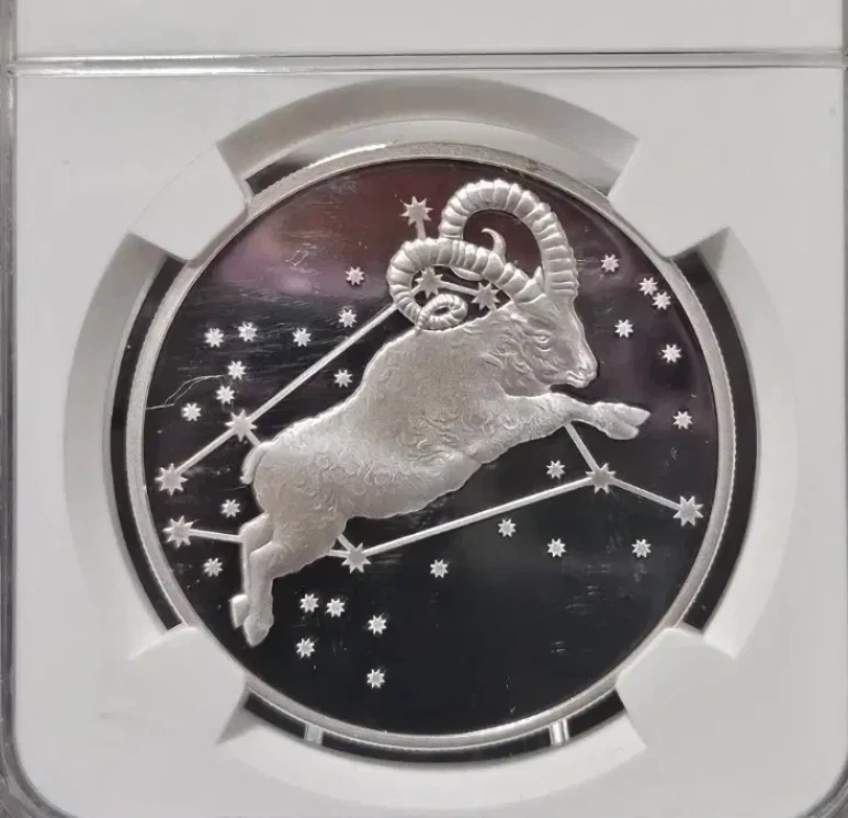 Tokelau Aries Zodiac 1 oz moneta d'argento PF69 Ultra Cameo NGC prime uscite - Immagine 3 di 4
