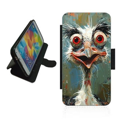Crazy Bird Handyhülle Wallet für iPhone Samsung Google Flip Cover Lustig BIR1