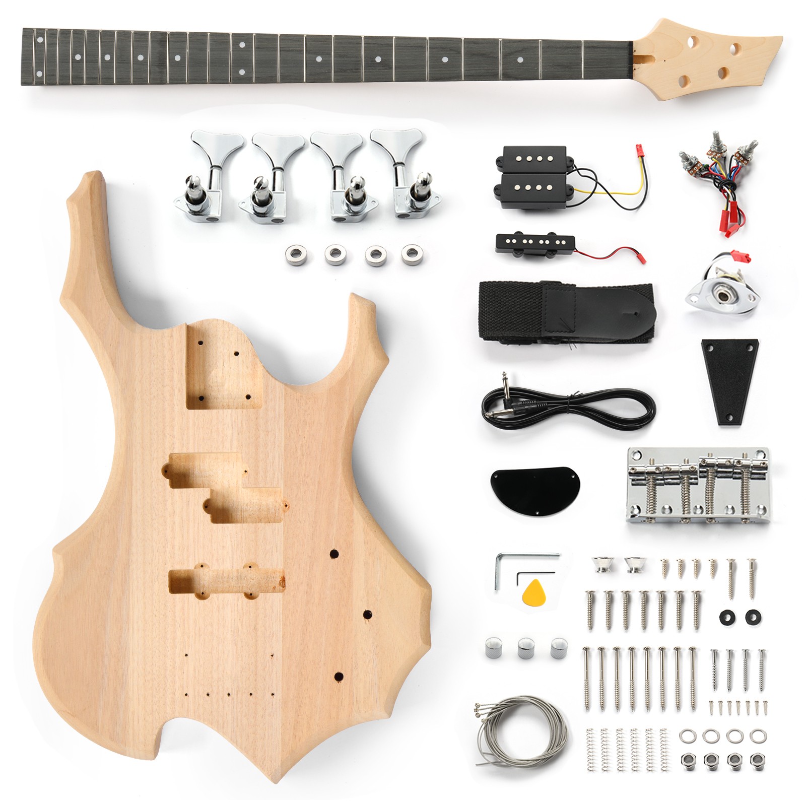 DIY Fired 44 In Electric Guitar Kit Beginner Kit 4 String, Build Own Guitar
