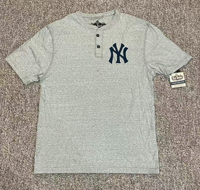 Red Jacket Men MLB Baseball New York Yankees Jersey Button Short Sleeve Shirt