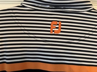 FootJoy FJ Golf Polo Shirt Mens Xxl Athletic Fit Orange White Stripe 2016