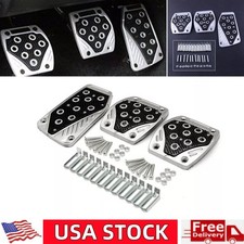 3pcs Car Foot Pedals Pad Cover Brake Clutch Accelerator Aluminium Alloy Non-slip