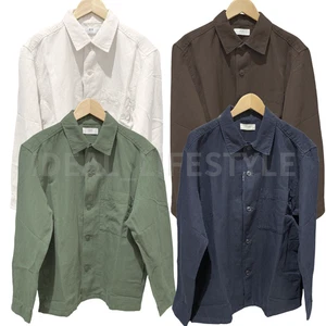 UNIQLO Linge de coton Veste de chemise naturel brun foncé Olive Navy 482443 Hommes NWT