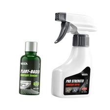Headlight Cleaner Spray Kit - 2 Step Pro Strength Formula With Plant Based