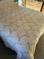 Vintage Quilt Throw Bed Cover Coffee Beige Neutral