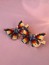 Native American beaded Butterfly Barrette