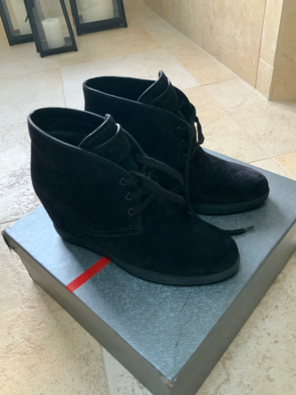 NEW Prada Logo Ankle Boots Booties Shoes Womens 38 image 7