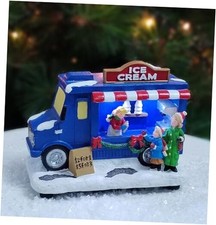 4.13  H Food Truck - LED Lights, Battery Operated Christmas Village - Ice Cream